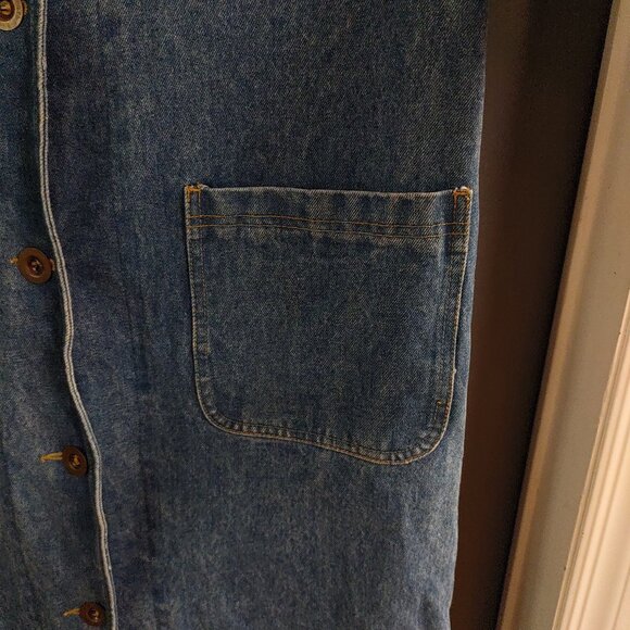 Vintage Daniel Women's Large Denim Jean Jacket Long Full Button Up Pockets 90's - Picture 4 of 12